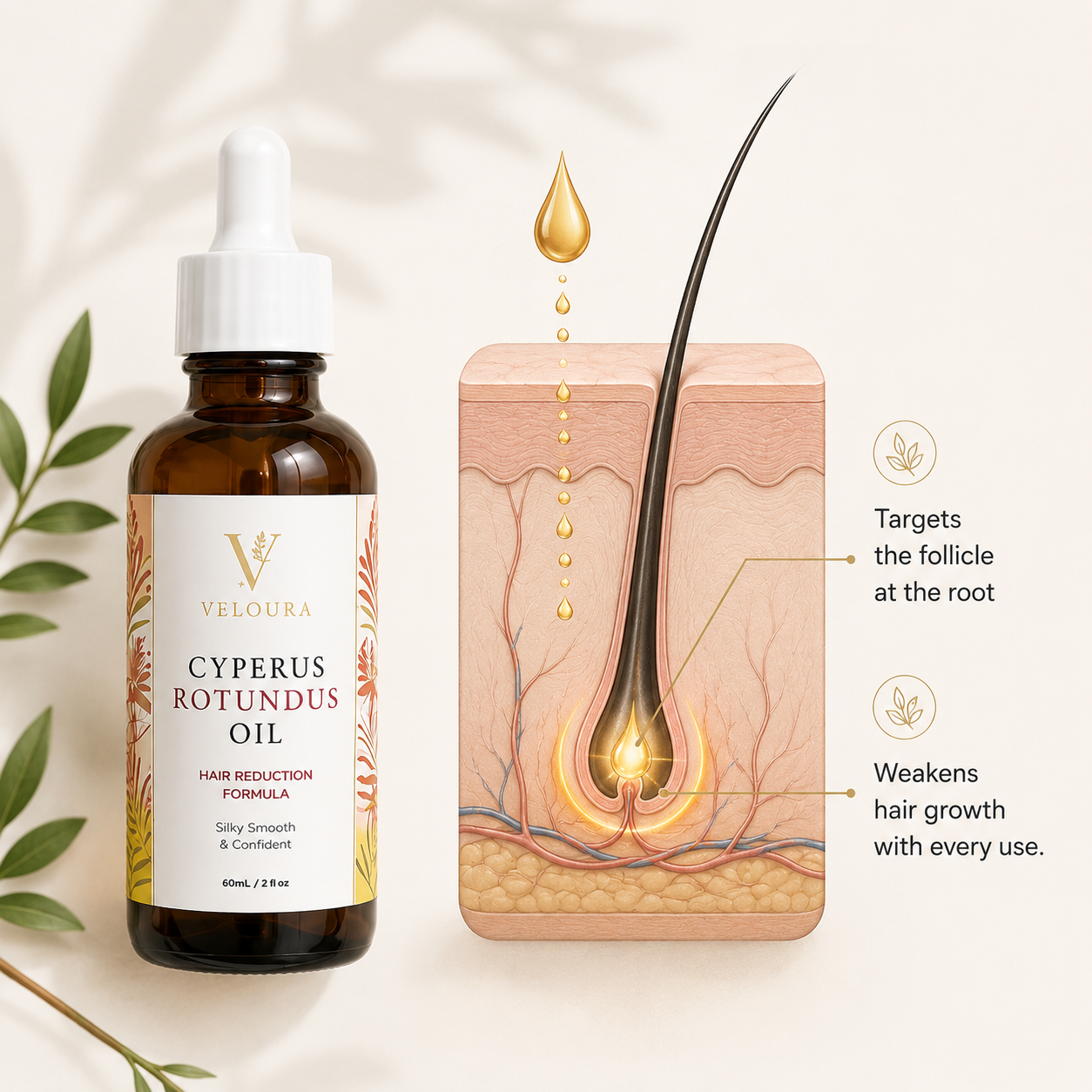Cyperus Rotundus Oil + FREE exfoliating glove
