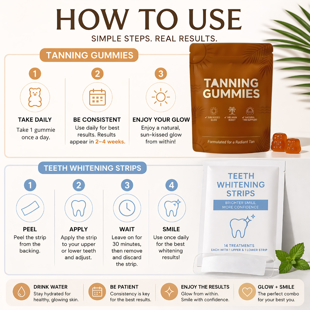 Tanning Gummies + FREE Teeth Whitening Strips