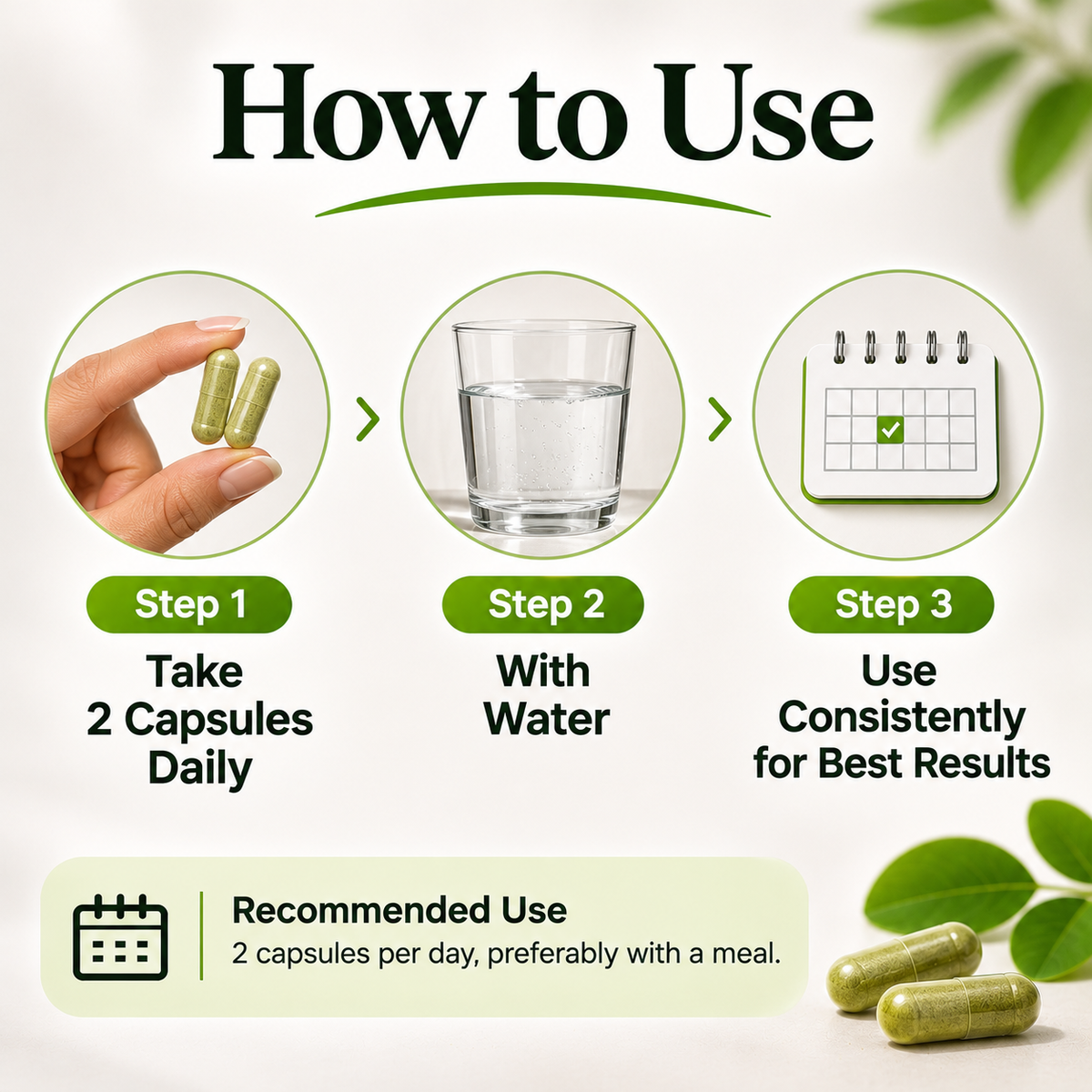 Moringa Capsules – Natural Energy & Metabolism Support